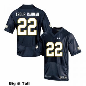 Notre Dame Fighting Irish Men's Kendall Abdur-Rahman #22 Navy Under Armour Authentic Stitched Big & Tall College NCAA Football Jersey SWW1199DC